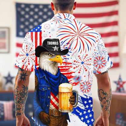 Personalized Name America 250th Birthday US Flag Hawaii Shirt