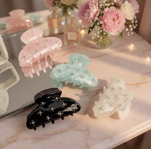 1pc Diamond inlay, high-end feel, light luxury style, flower clip, personalized atmosphere, simple hair clip, hair accessory