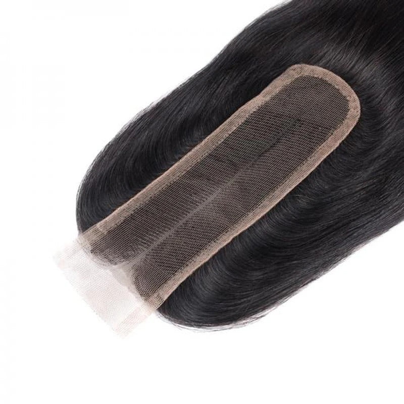 Straight Human Hair Lace Closure Natural Color Pre-Plucked 100% Brazilian Virgin Hair 10-20 Inch Full End Free/Middle Part