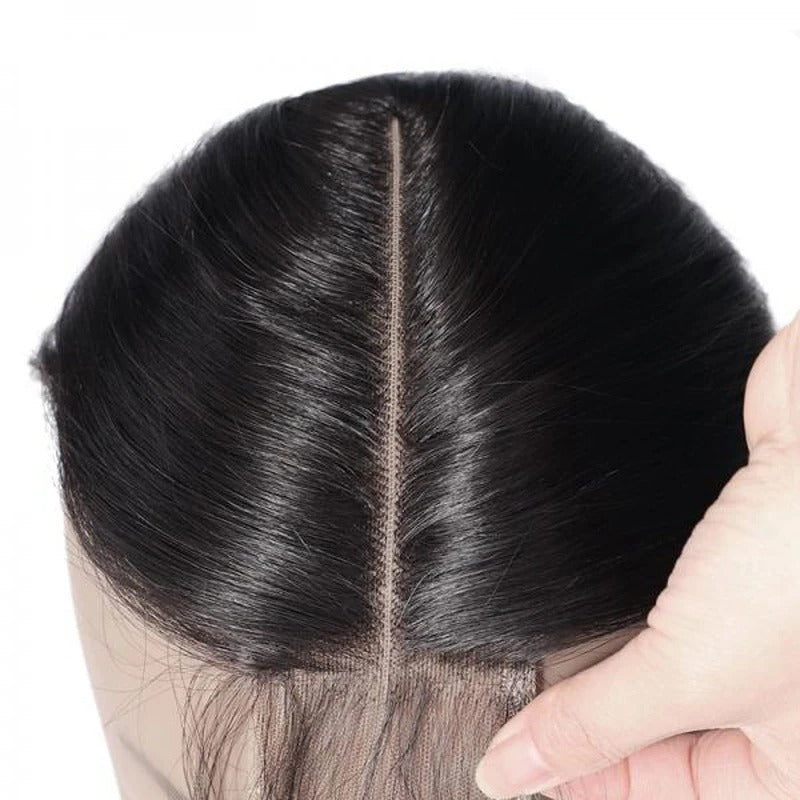 Straight Human Hair Lace Closure Natural Color Pre-Plucked 100% Brazilian Virgin Hair 10-20 Inch Full End Free/Middle Part