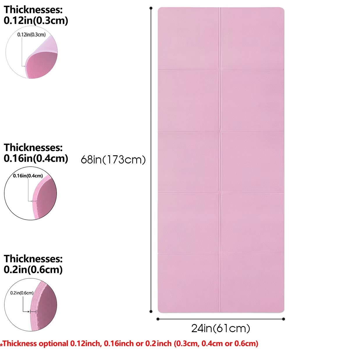 Non-Slip Yoga Mat – 3/4/6mm Fitness Exercise Pad