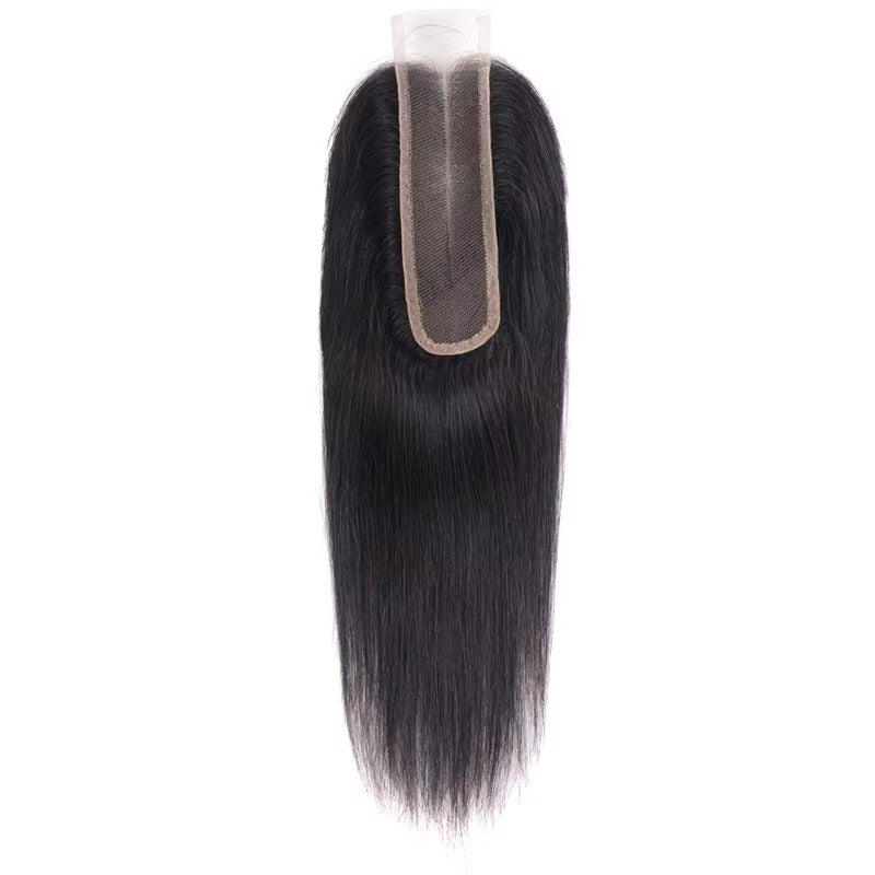 Straight Human Hair Lace Closure Natural Color Pre-Plucked 100% Brazilian Virgin Hair 10-20 Inch Full End Free/Middle Part