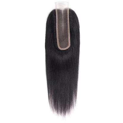Straight Human Hair Lace Closure Natural Color Pre-Plucked 100% Brazilian Virgin Hair 10-20 Inch Full End Free/Middle Part