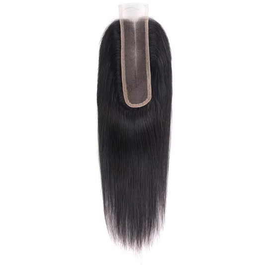 Straight Human Hair Lace Closure Natural Color Pre-Plucked 100% Brazilian Virgin Hair 10-20 Inch Full End Free/Middle Part