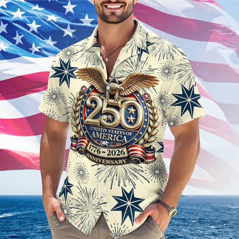 Freedom 250th Anniversary Hawaiian Shirt,USA 250 Years Independence Apparel,1776–2026 America Anniversary,Patriotic Freedom