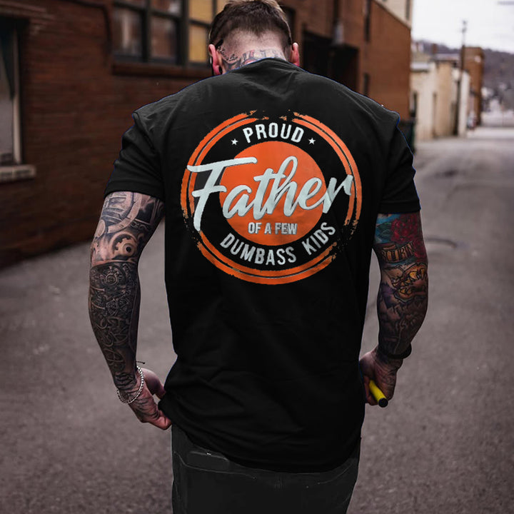 Men's printed t-shirt "Proud father of a few silly children"