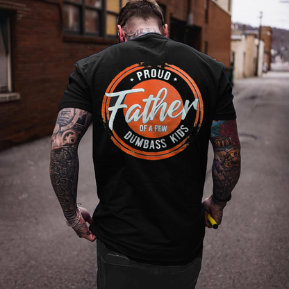 Men's printed t-shirt "Proud father of a few silly children"
