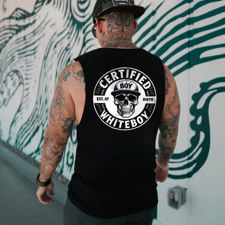 Men’s Skull Graphic Tank Top – Sleeveless Gym Shirt Casual Muscle Tee Streetwear for Men