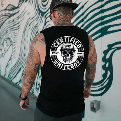 Men’s Skull Graphic Tank Top – Sleeveless Gym Shirt Casual Muscle Tee Streetwear for Men
