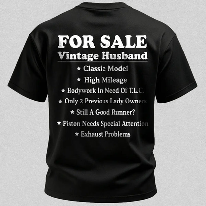 Funny Vintage Husband T-Shirt – For Sale Classic Model Men’s Graphic Casual Tee