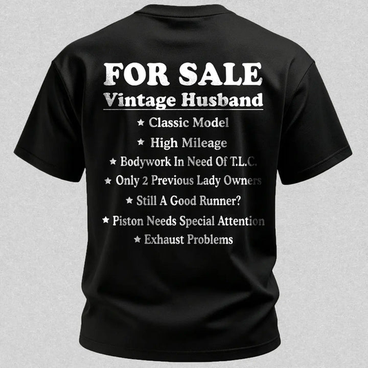 Funny Vintage Husband T-Shirt – For Sale Classic Model Men’s Graphic Casual Tee