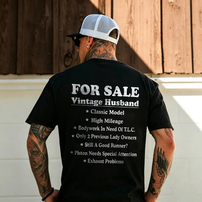 Funny Vintage Husband T-Shirt – For Sale Classic Model Men’s Graphic Casual Tee