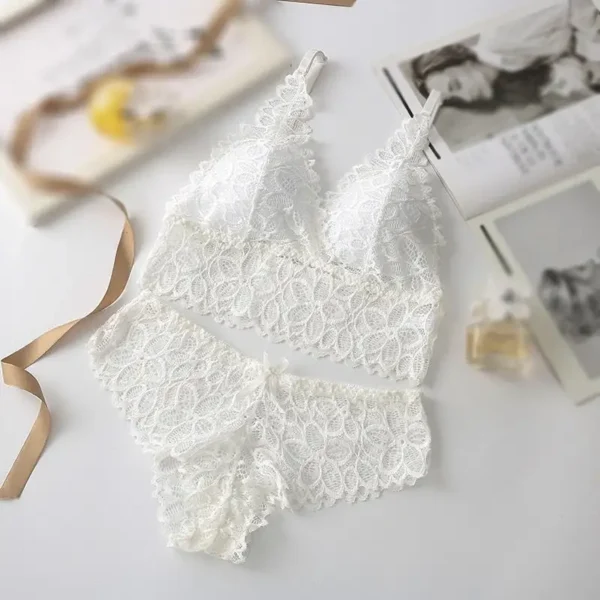 Sexy Lace Women Underwear Set Seamless Wire Free Bra Sets Hollow Out Bra and Panty Sets For Women